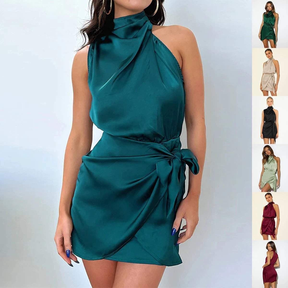 Elegant Halter Neck Dress for Evening Parties