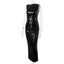 European Style PU Leather Long Dress with Asymmetric Split
