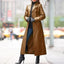 Manteau long en cuir pour femmes - Style européen et américain