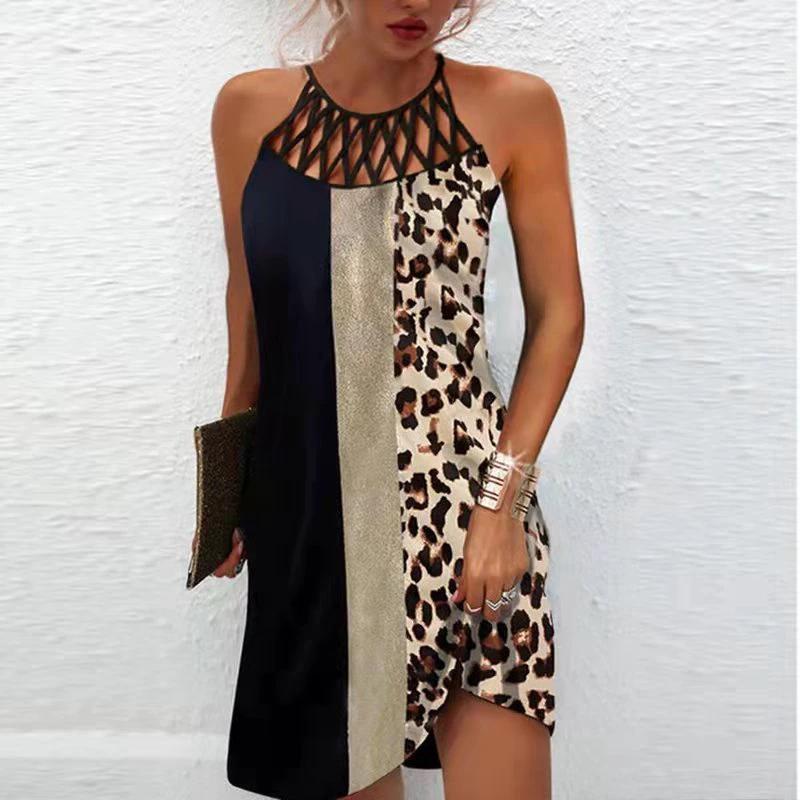 Vestido Halter de Estampado de Moda para Mujeres - Estilo Casual de Verano