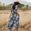 Vestido de Playa Floral de Verano con Escote en V y Cintura Elástica