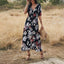 Vestido de Playa Floral de Verano con Escote en V y Cintura Elástica