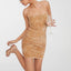 Vestido Corto con Tirantes y Lentejuelas Francés para la Elegancia de Verano