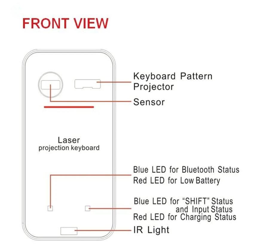 Clavier Laser Virtuel LEING FST - Projecteur Bluetooth Sans Fil