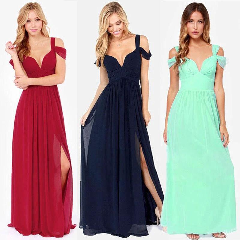 Vestido Plisado Elegante de Estilo Griego de Largo hasta el Suelo