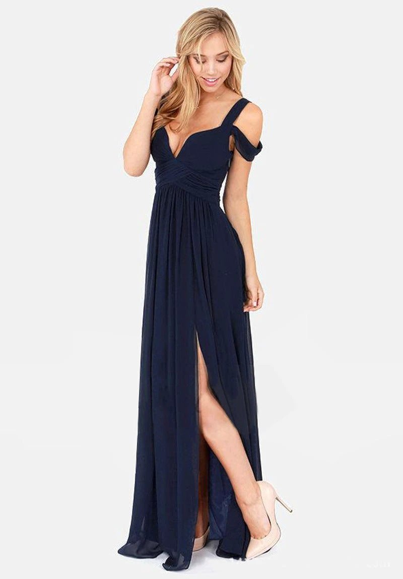 Vestido Plisado Elegante de Estilo Griego de Largo hasta el Suelo