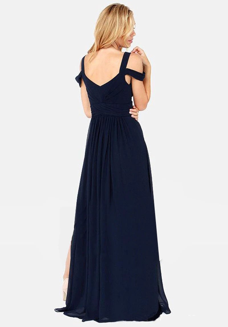 Vestido Plisado Elegante de Estilo Griego de Largo hasta el Suelo