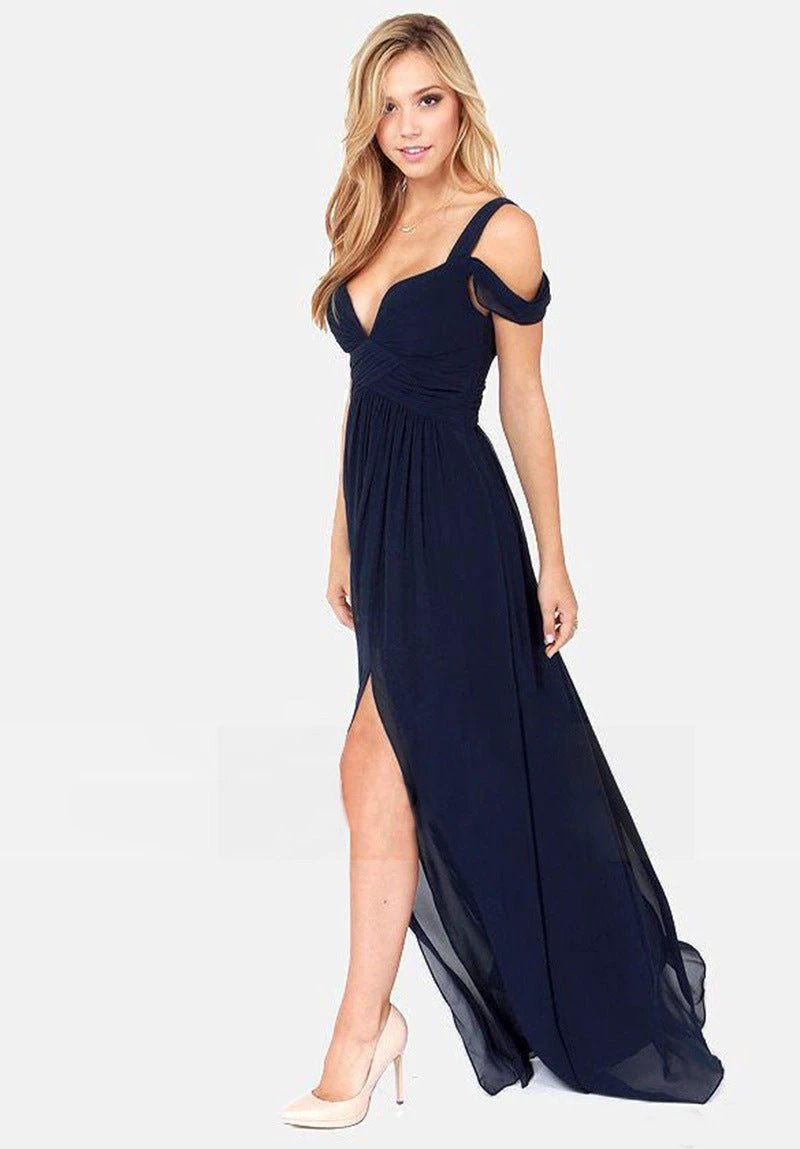 Vestido Plisado Elegante de Estilo Griego de Largo hasta el Suelo