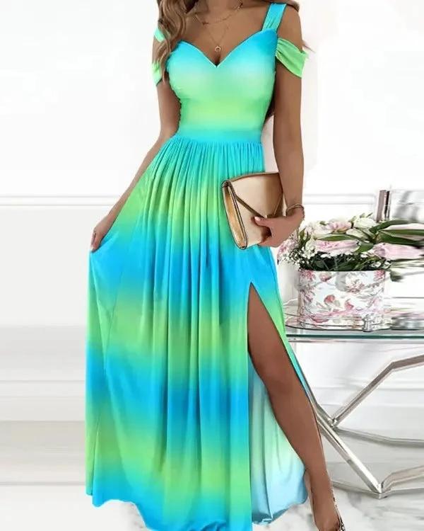 Vestido Plisado Elegante de Estilo Griego de Largo hasta el Suelo