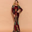 Long Sleeve Backless Sequin Maxi Dress