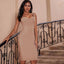 Mandotos Beige Bandage Dress for Women - Elegant Evening Attire