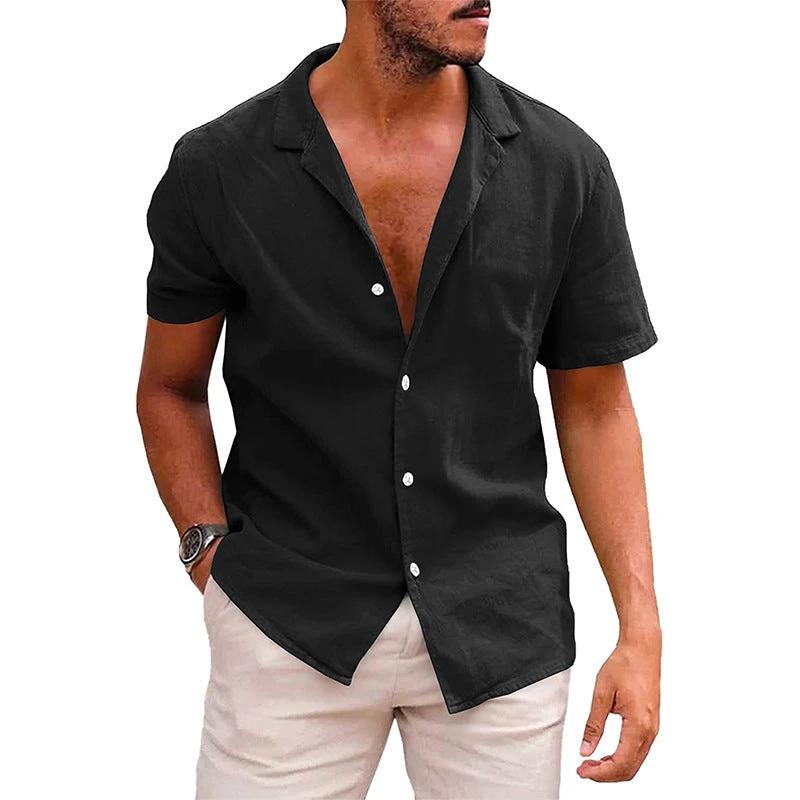 Men's Casual Beach Shirt - Short Sleeve Button Down