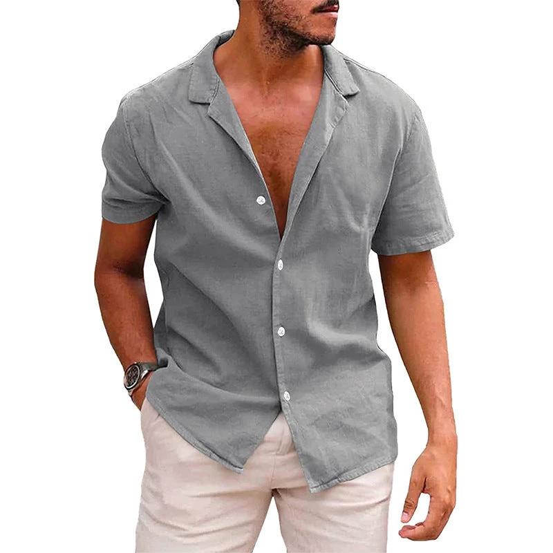 Men's Casual Beach Shirt - Short Sleeve Button Down