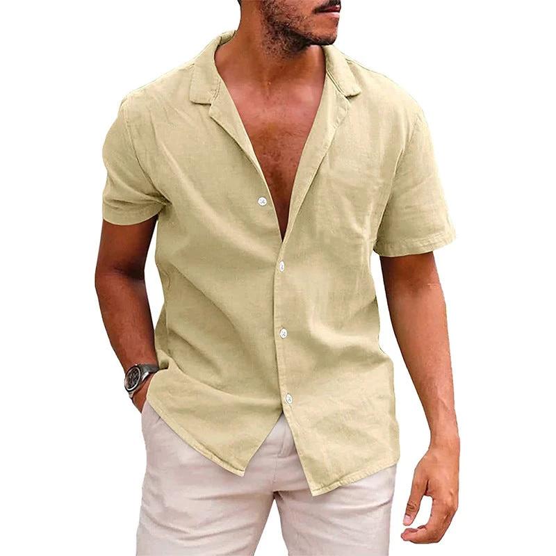 Men's Casual Beach Shirt - Short Sleeve Button Down
