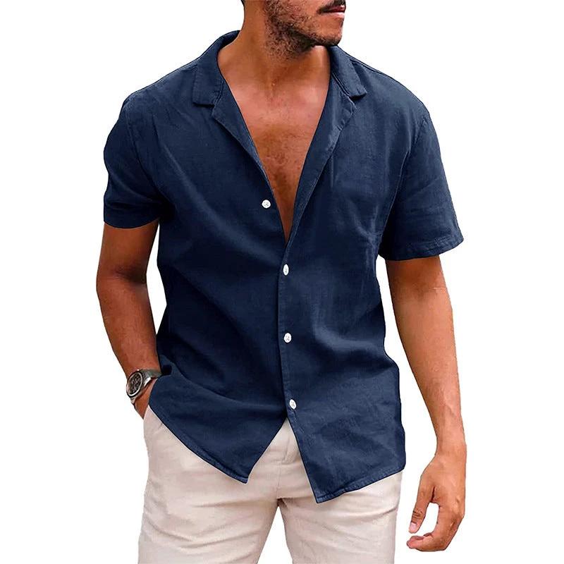 Men's Casual Beach Shirt - Short Sleeve Button Down
