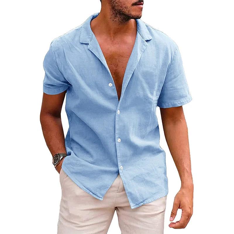 Men's Casual Beach Shirt - Short Sleeve Button Down