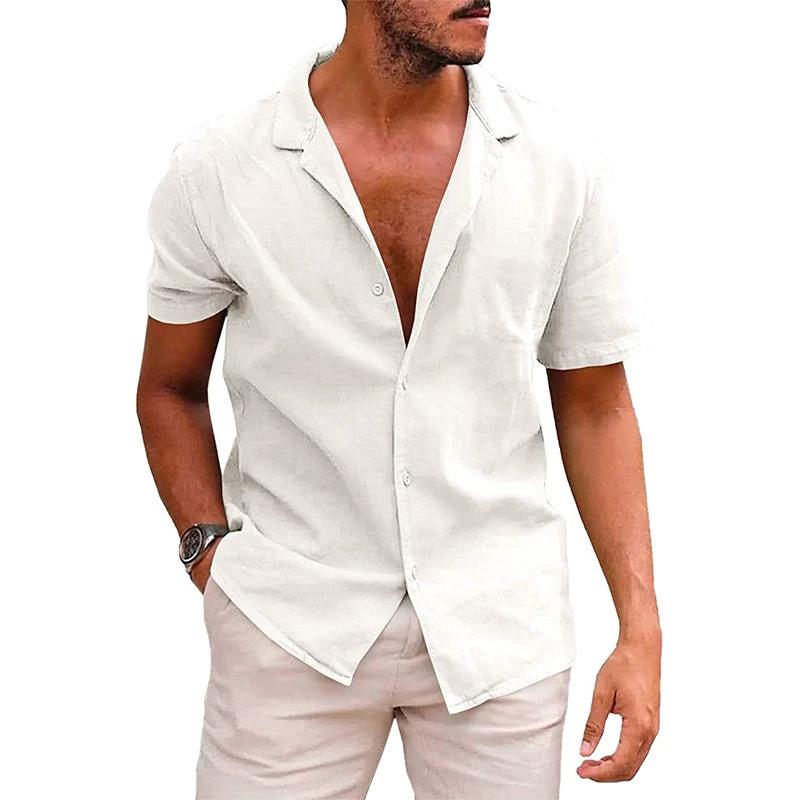 Men's Casual Beach Shirt - Short Sleeve Button Down