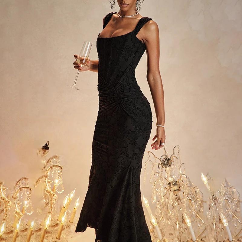 Mozision Off-Shoulder Backless Evening Dress in Purple