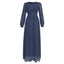 Robe en Chiffon Élégante à Manches Longues pour Femmes Musulmanes