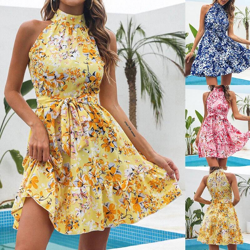 Robe à dos nu à imprimé floral - Élégance estivale