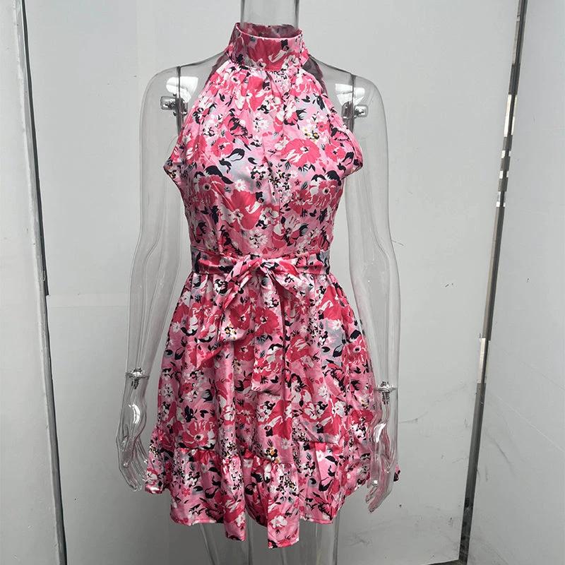 Robe à dos nu à imprimé floral - Élégance estivale