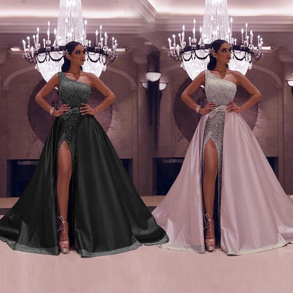 Robe de soirée élégante à épaule unique