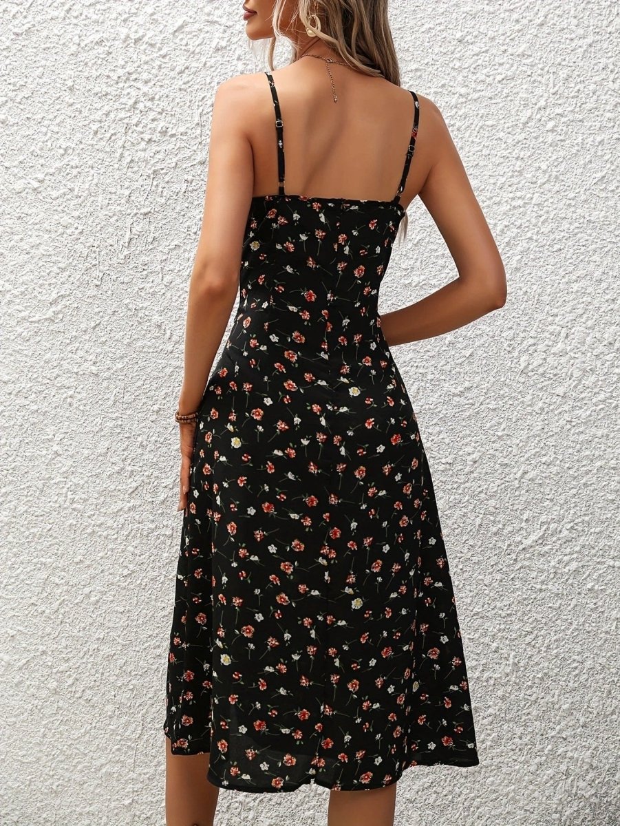 Polka Dot Print Suspender Dress - Summer Essential
