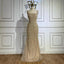 Nude Elegant Sling High-End Pearl Beaded Dress