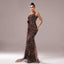 Robe de soirée à sequins léopard à une épaule