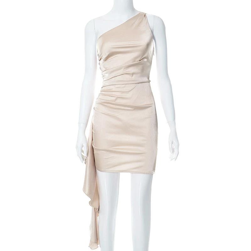 Robe Mini ÉléGante à Une Épaule pour Occasions Spéciales