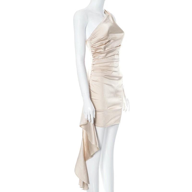 Robe Mini ÉléGante à Une Épaule pour Occasions Spéciales