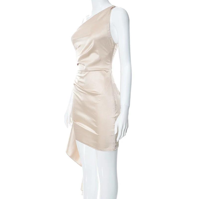 Robe Mini ÉléGante à Une Épaule pour Occasions Spéciales