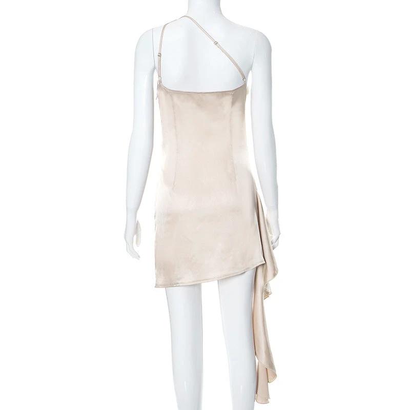 Robe Mini ÉléGante à Une Épaule pour Occasions Spéciales
