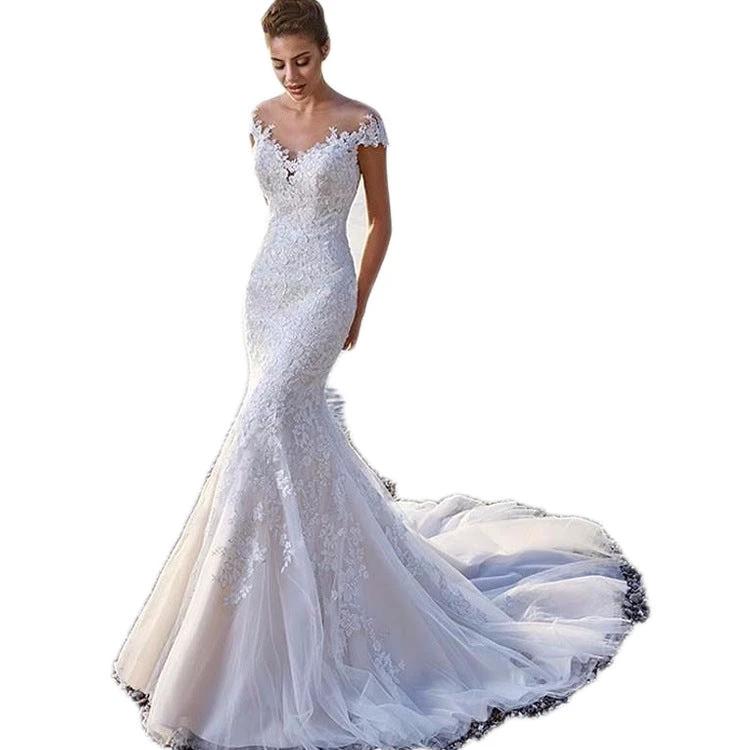 Vestido de Novia Sirena Princesa - Gown de Encaje Blanco