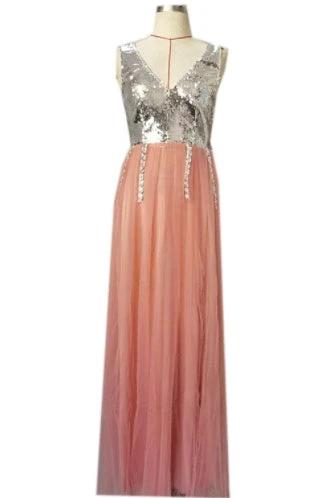 Robe de bal élégante à décolleté en V
