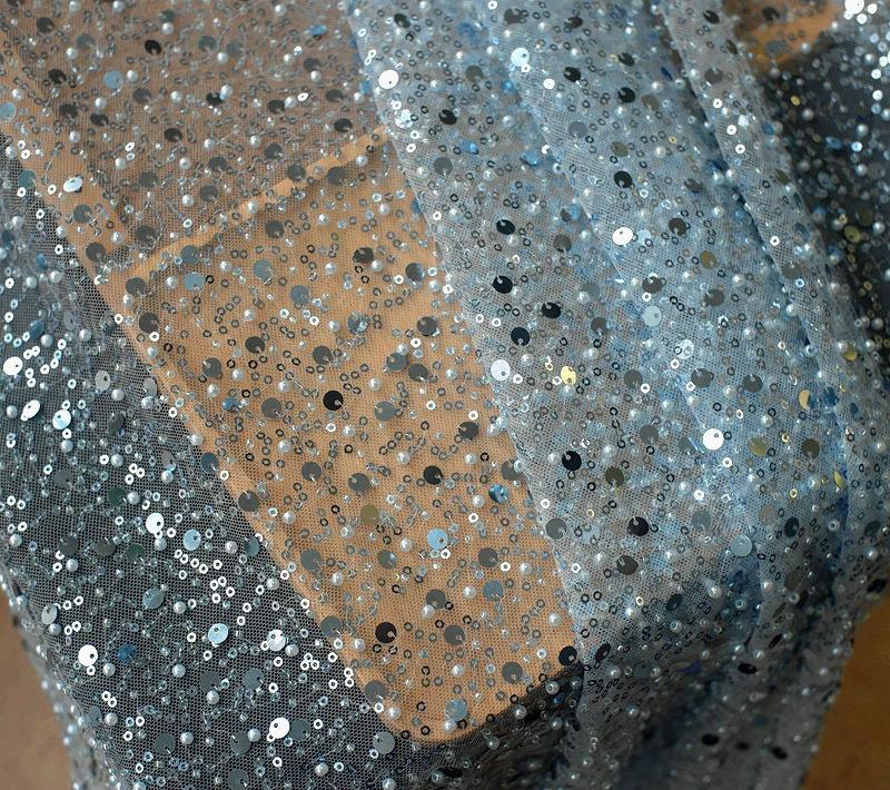 Sequined Pear Dress with Asymmetric Single Sleeve