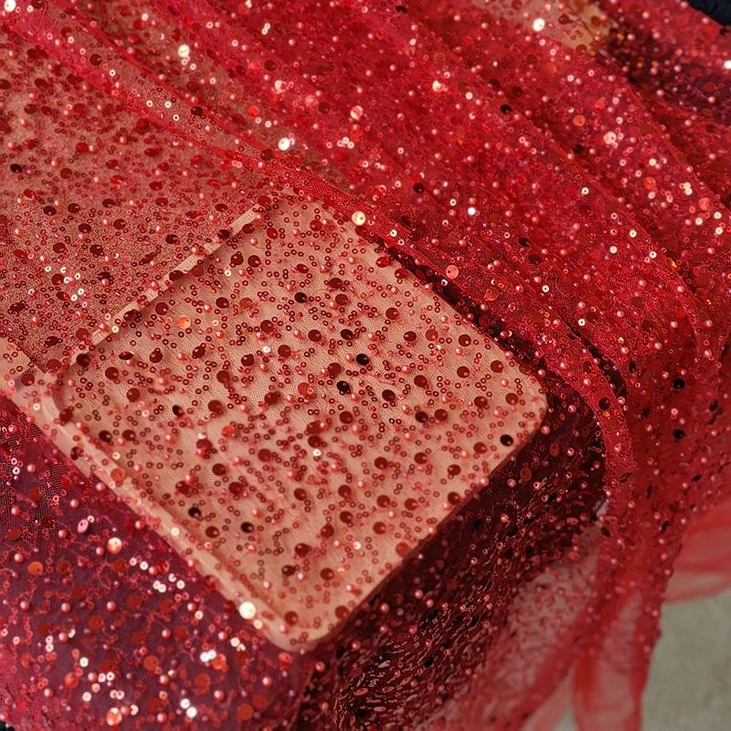 Sequined Pear Dress with Asymmetric Single Sleeve