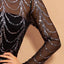 Robe Maxi Élégante en Sequins avec Manches Longues pour Occasions Spéciales
