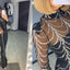 Robe Maxi Élégante en Sequins avec Manches Longues pour Occasions Spéciales
