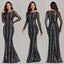 Robe Maxi Élégante en Sequins avec Manches Longues pour Occasions Spéciales