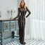 Robe Maxi Élégante en Sequins avec Manches Longues pour Occasions Spéciales