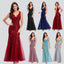 Elegant Sleeveless V-Neck Mermaid Dress with Embroidery