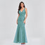 Elegant Sleeveless V-Neck Mermaid Dress with Embroidery