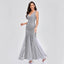 Elegant Sleeveless V-Neck Mermaid Dress with Embroidery