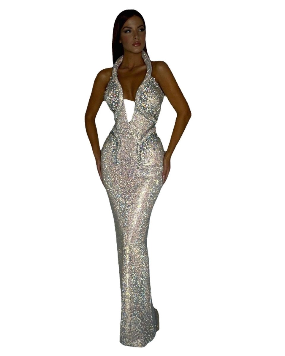 Elegant Sequined Sheath Evening Dress