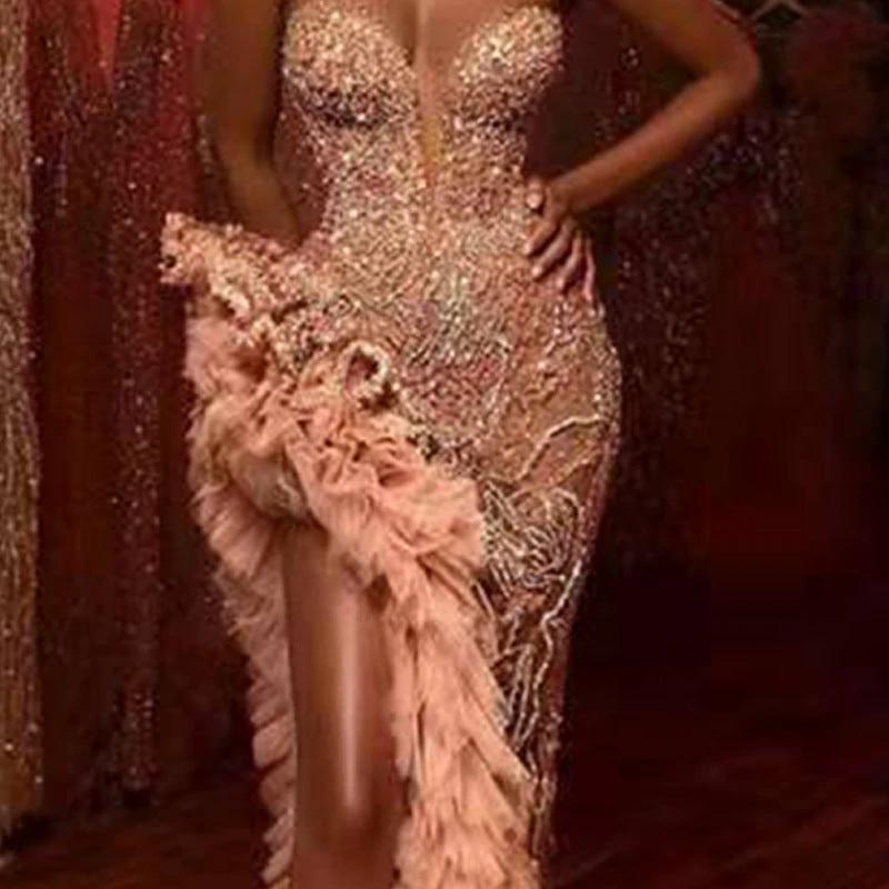 Elegant Sequined Tube Top Dress for Special Occasions