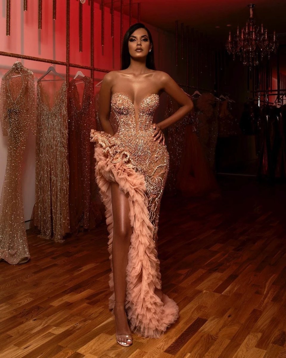 Elegant Sequined Tube Top Dress for Special Occasions