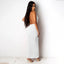 Vestido Elegante con Pliegues y Alta Abertura