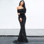 Vestido de Noche Elegante Sin Tirantes con Mangas Largas y Lentejuelas