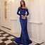 Vestido de Noche Elegante Sin Tirantes con Mangas Largas y Lentejuelas